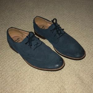 Clark’s suede blue dress shoes